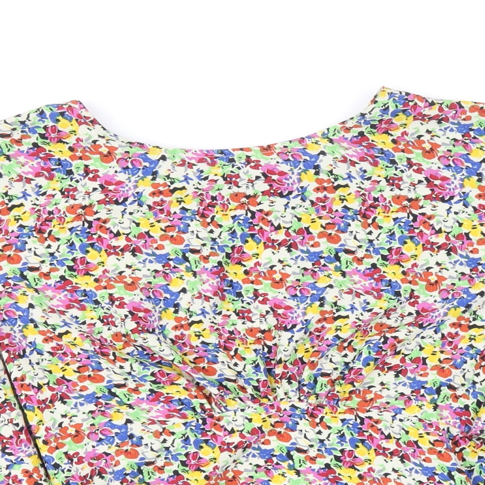 Womens UK Size 12 Topshop Multicoloured Cropped Blouse
