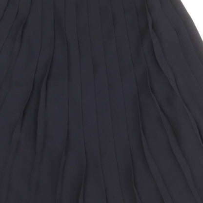 Hammer Womens Blue Polyester Pleated Skirt Size 12 Zip