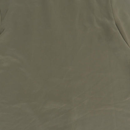 Boggi Milano Womens Green Polyester Basic Blouse Size 14 V-Neck