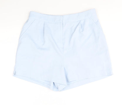 Select Womens Blue Polyester Chino Shorts Size 14 Regular Zip