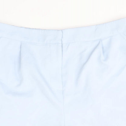 Select Womens Blue Polyester Chino Shorts Size 14 Regular Zip