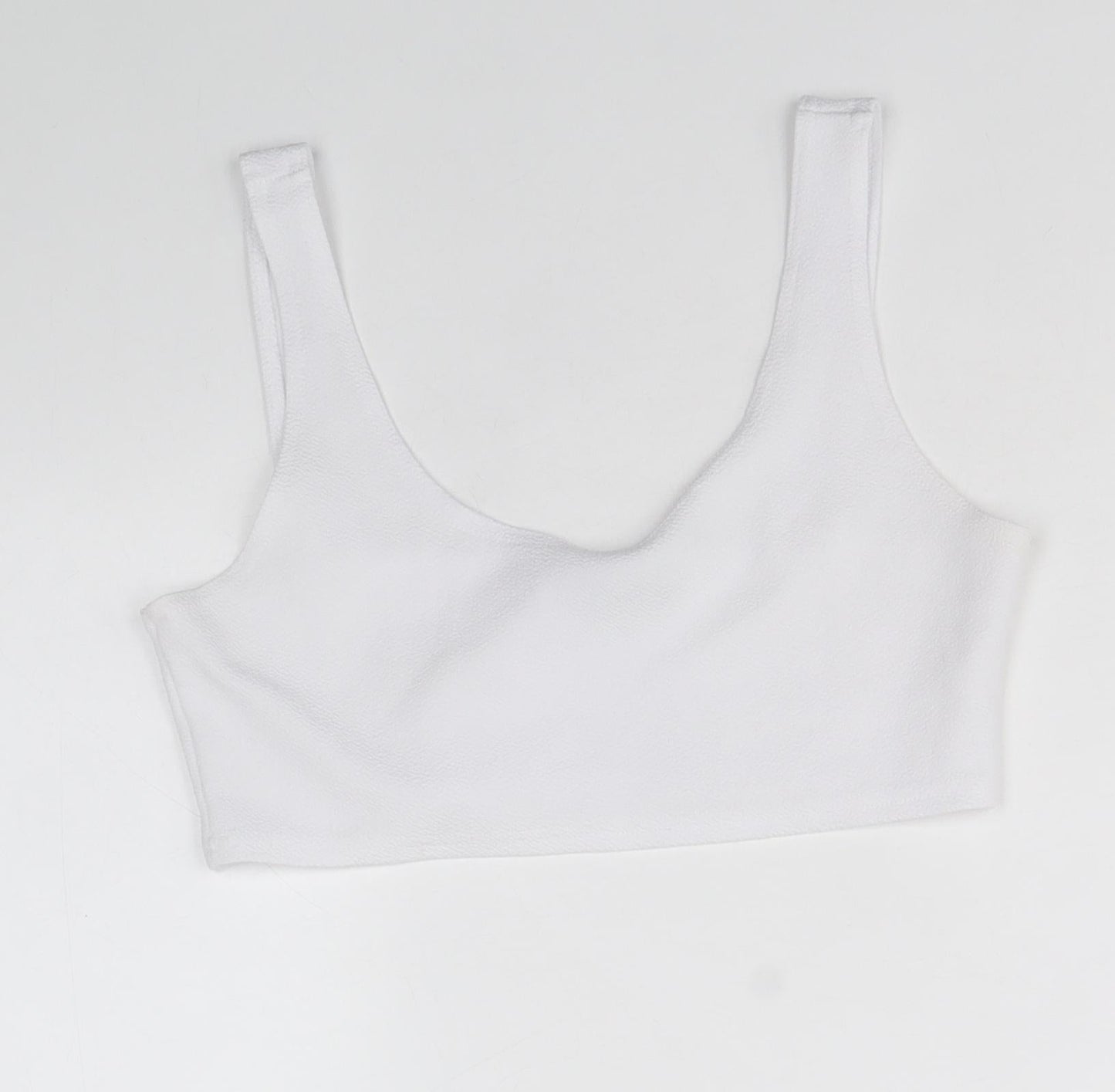 Boohoo Womens White Polyester Cropped Tank Size 12 Scoop Neck