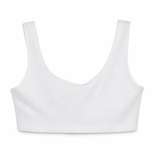 Womens UK Size 12 Boohoo White Cropped Tank