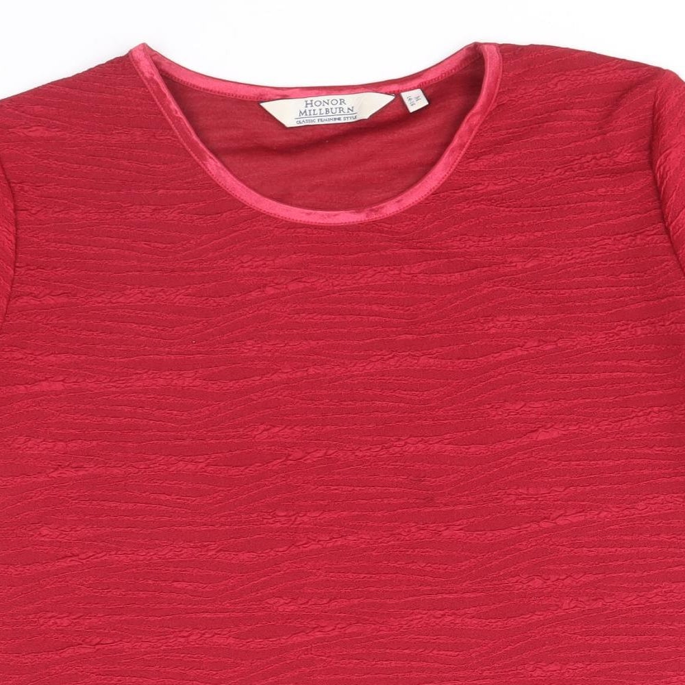 EWM Womens Red Polyester Basic T-Shirt Size 14 Scoop Neck - Size 14-16
