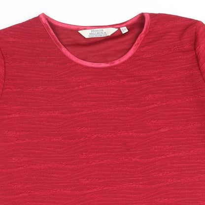 EWM Womens Red Polyester Basic T-Shirt Size 14 Scoop Neck - Size 14-16
