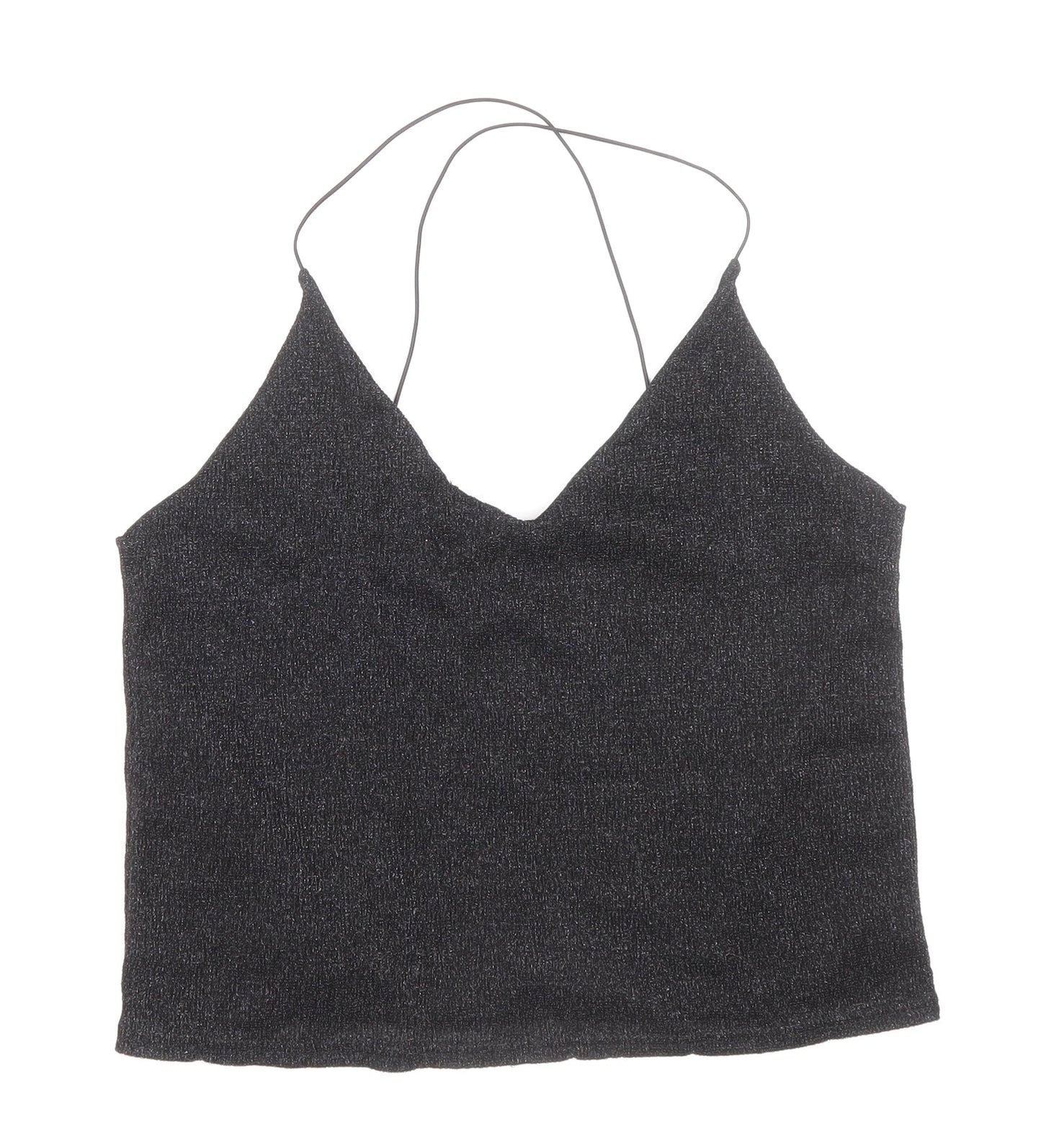 Womens UK Size M Sparkle & Fade Black Camisole Blouse