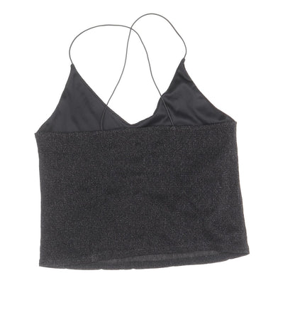 Womens UK Size M Sparkle & Fade Black Camisole Blouse