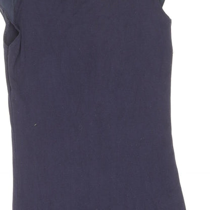 Purple Womens Black Viscose Bodycon Size M Scoop Neck Pullover