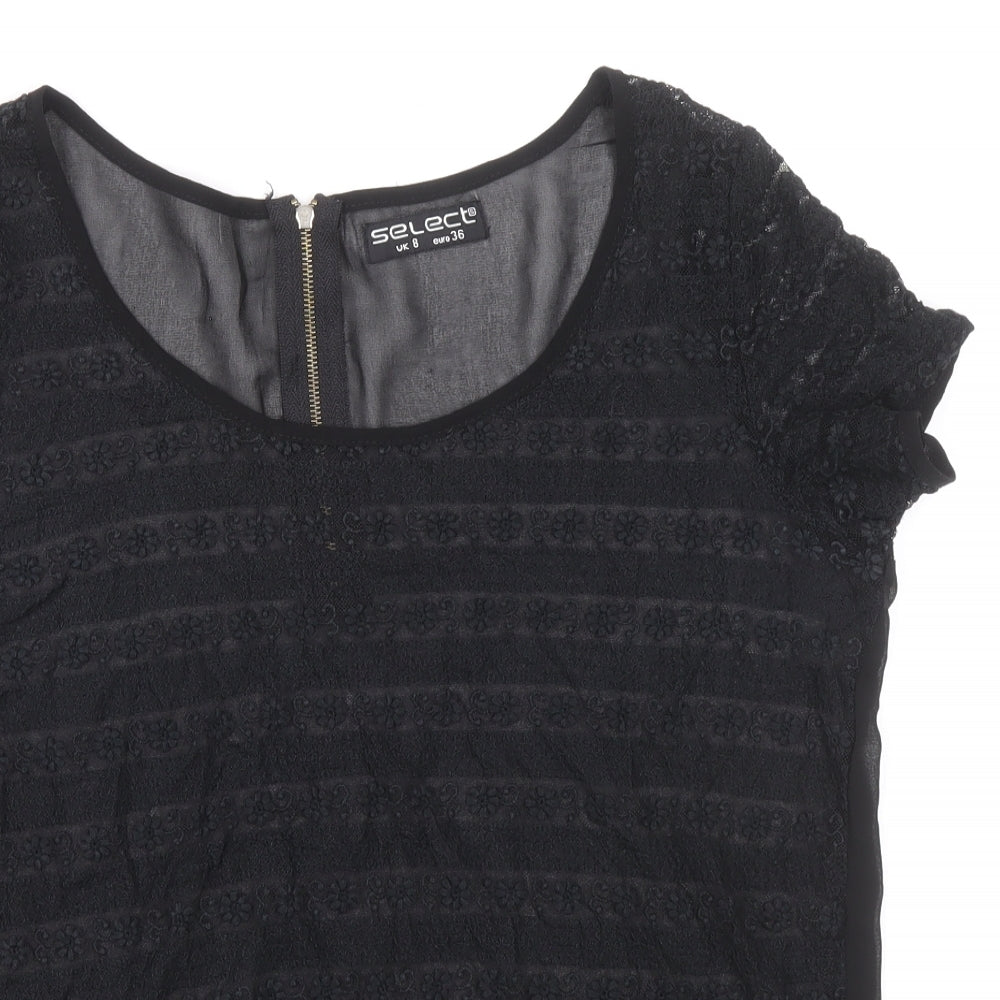 Womens UK Size 10 Select Black Basic Blouse