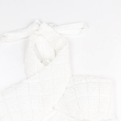 Nakd Womens White Polyester Cropped Tank Size 10 Halter
