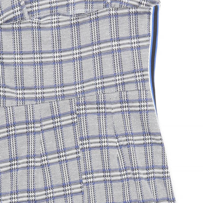 Primark Womens Blue Geometric Polyester Mini Size 8 Square Neck Pullover