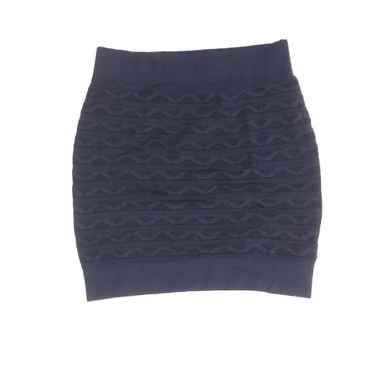 French Connection Womens Blue Geometric Viscose Mini Skirt Size 10