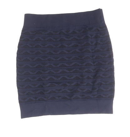 French Connection Womens Blue Geometric Viscose Mini Skirt Size 10
