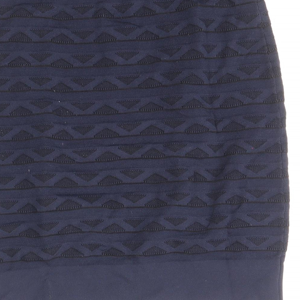French Connection Womens Blue Geometric Viscose Mini Skirt Size 10