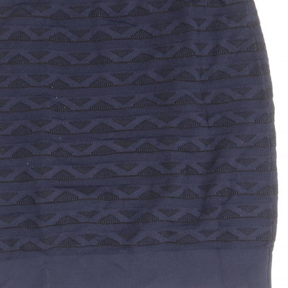 French Connection Womens Blue Geometric Viscose Mini Skirt Size 10
