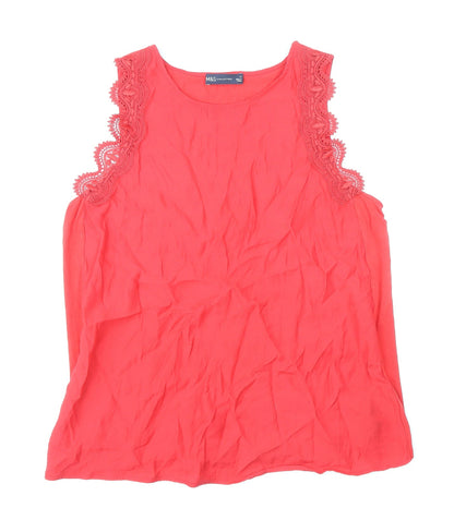 Womens UK Size 14 Marks and Spencer Red Basic Tank