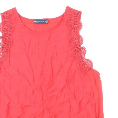 Womens UK Size 14 Marks and Spencer Red Basic Tank