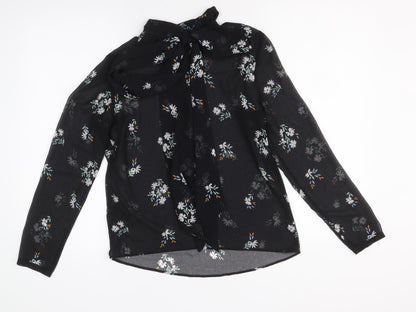 Womens UK Size 6 Marks and Spencer Black Basic Button-Up