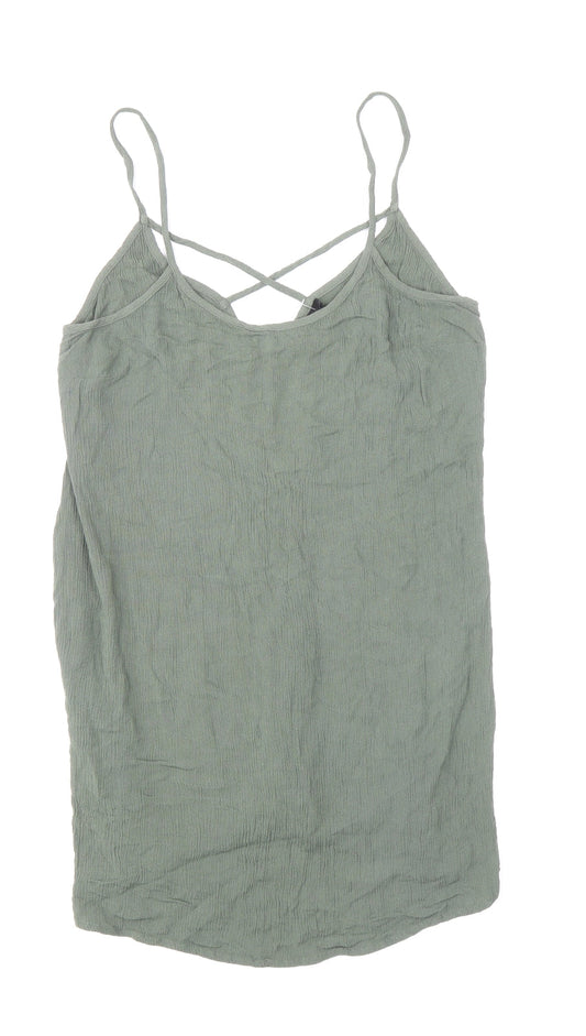 FOREVER 21 Womens Green Viscose Mini Size S Scoop Neck Pullover