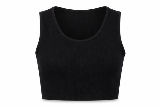 Missguided Womens Black Polyester Cropped Tank Size 8 Round Neck