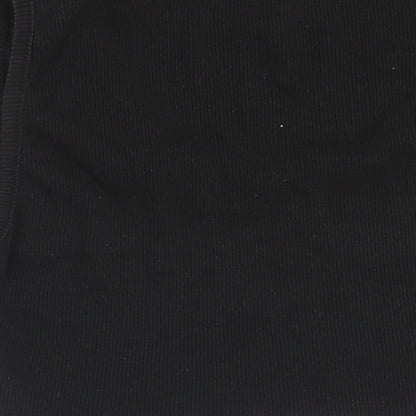 Missguided Womens Black Polyester Cropped Tank Size 8 Round Neck