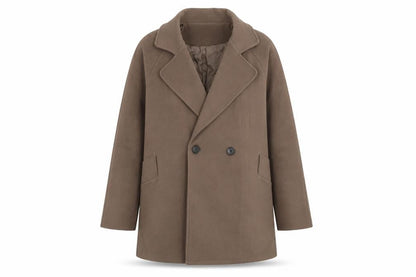 Yaweiwei Womens Brown Pea Coat Coat Size S Button