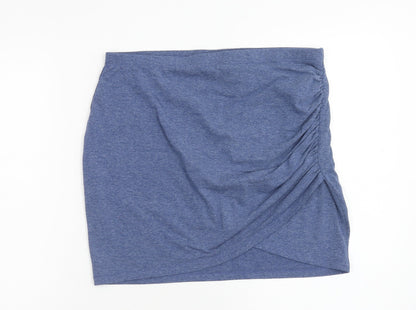 H&M Womens Blue Polyester Bandage Skirt Size M