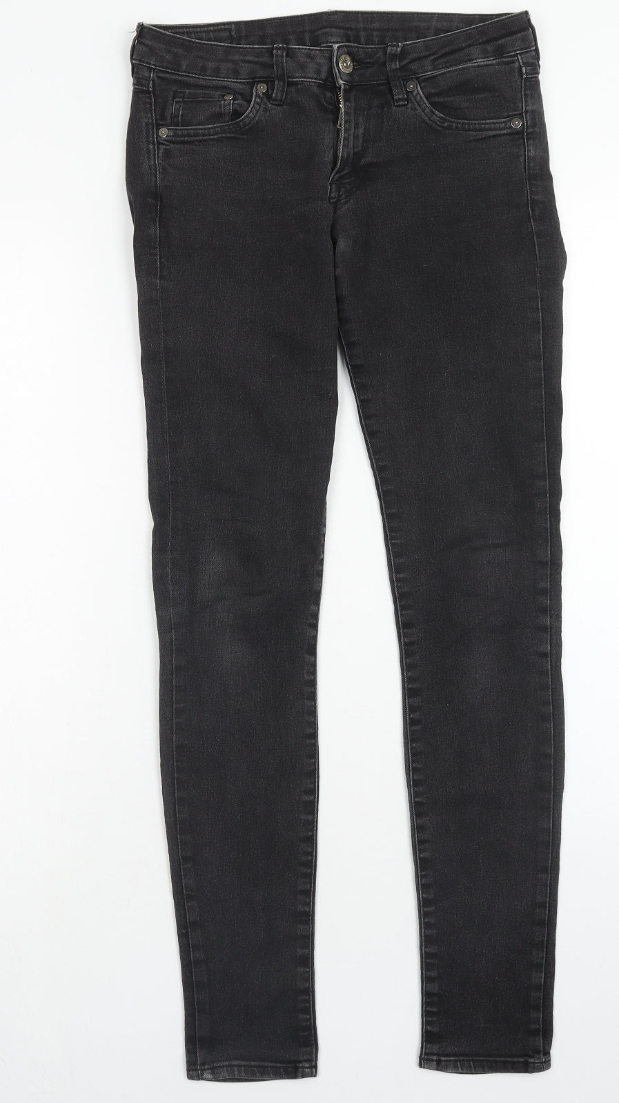 Womens UK Size 27 in H&M Regular Fit Skinny Black Jeans