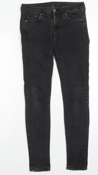 Womens UK Size 27 in H&M Regular Fit Skinny Black Jeans
