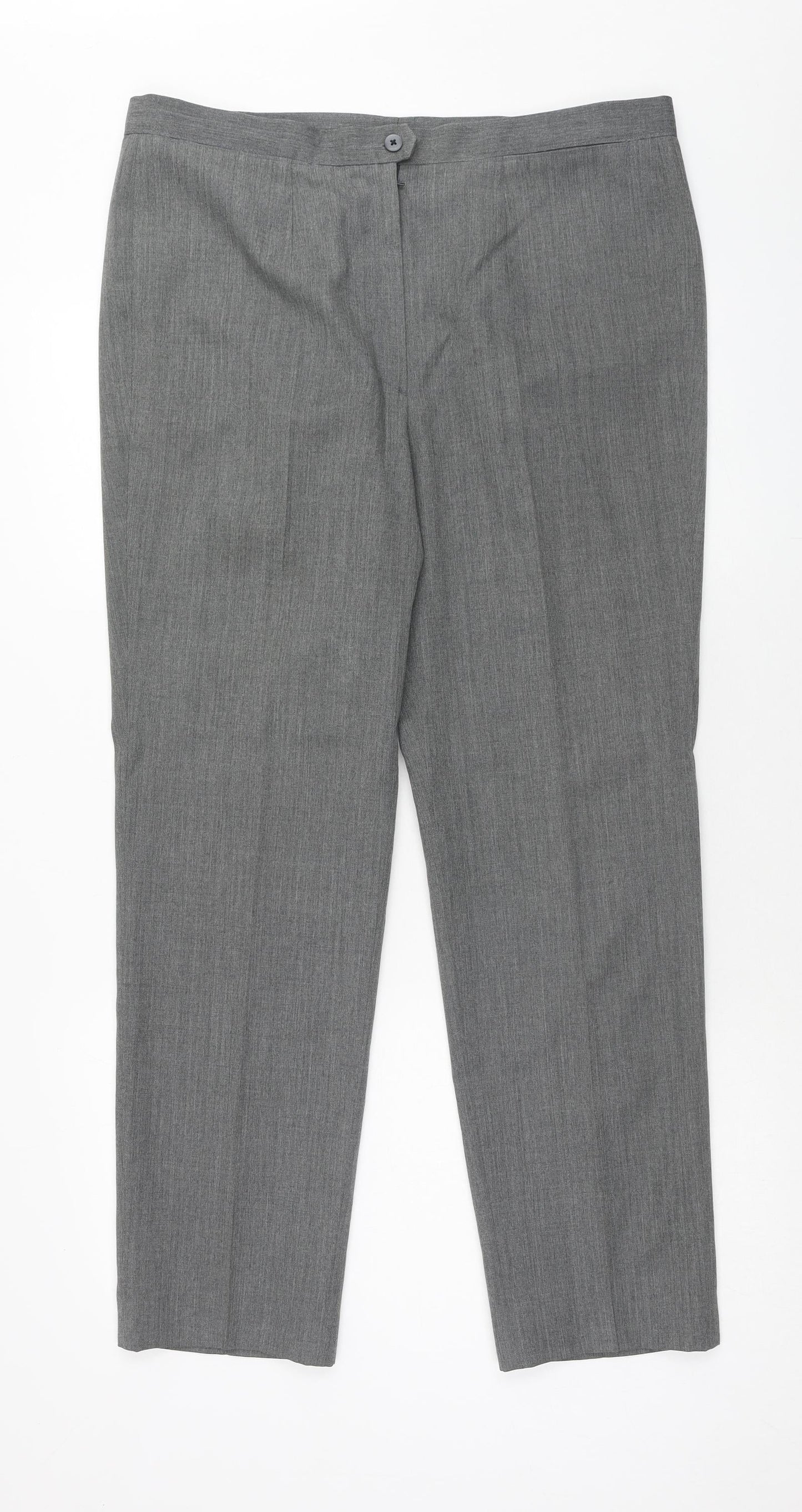 Preworn Mens Grey Polyester Dress Pants Trousers Size M Regular Zip