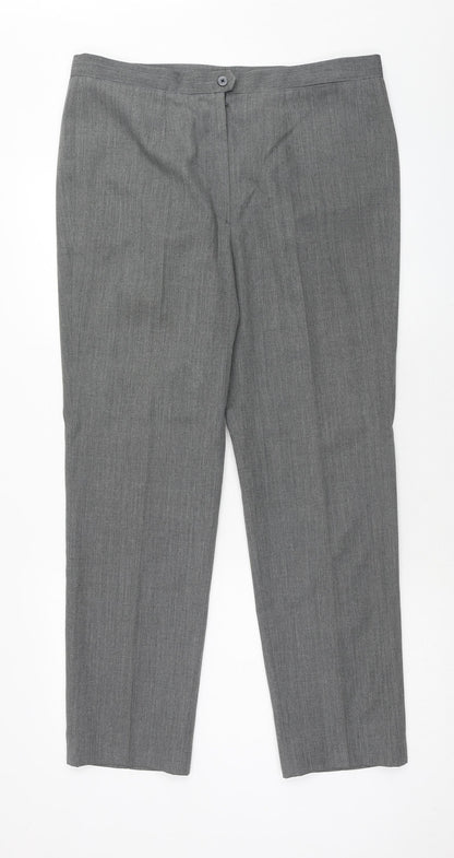 Preworn Mens Grey Polyester Dress Pants Trousers Size M Regular Zip