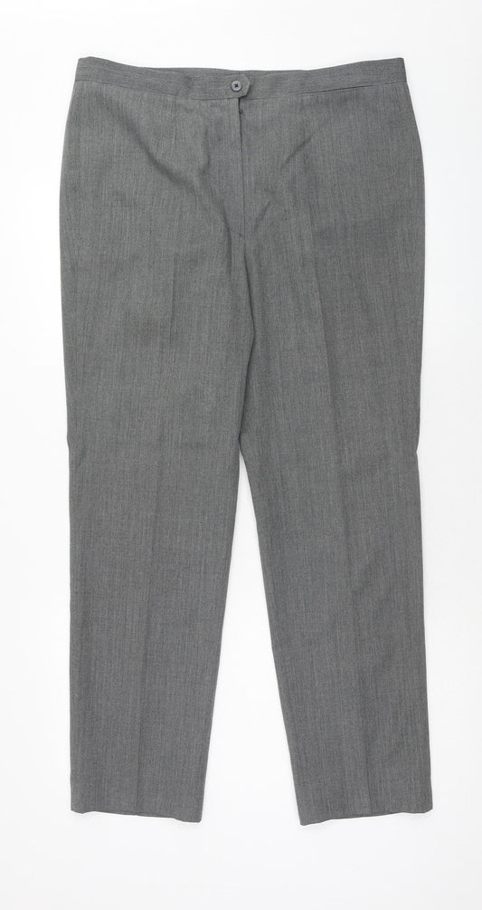 Preworn Mens Grey Polyester Dress Pants Trousers Size M Regular Zip