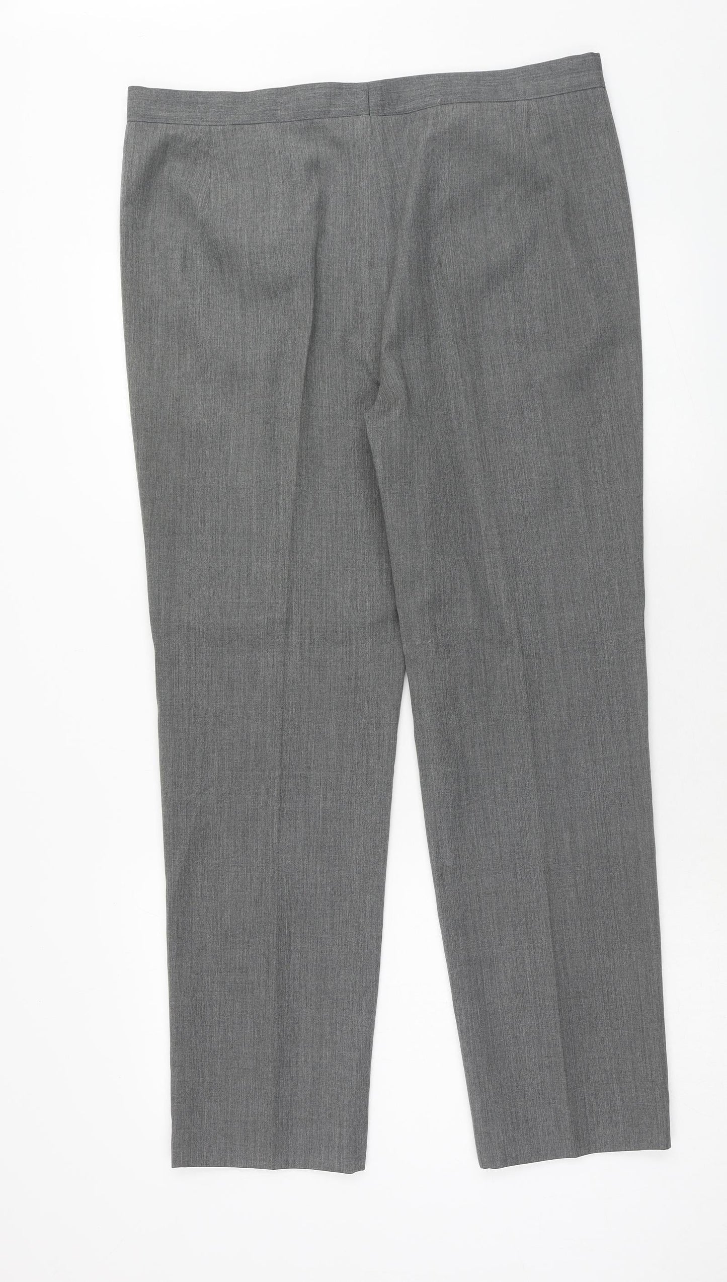 Preworn Mens Grey Polyester Dress Pants Trousers Size M Regular Zip