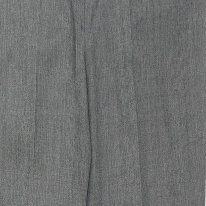 Preworn Mens Grey Polyester Dress Pants Trousers Size M Regular Zip
