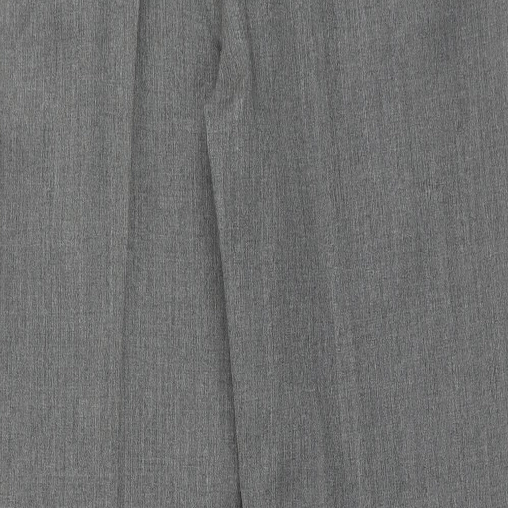 Preworn Mens Grey Polyester Dress Pants Trousers Size M Regular Zip