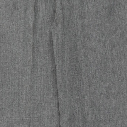 Preworn Mens Grey Polyester Dress Pants Trousers Size M Regular Zip