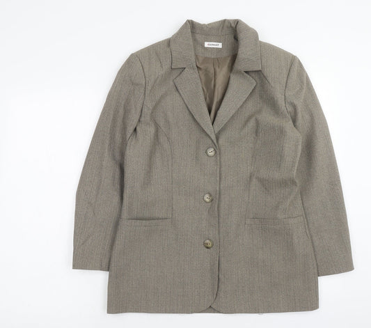 Damart Womens Brown Jacket Blazer Size 14 Button