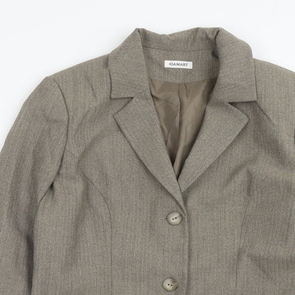 Damart Womens Brown Jacket Blazer Size 14 Button