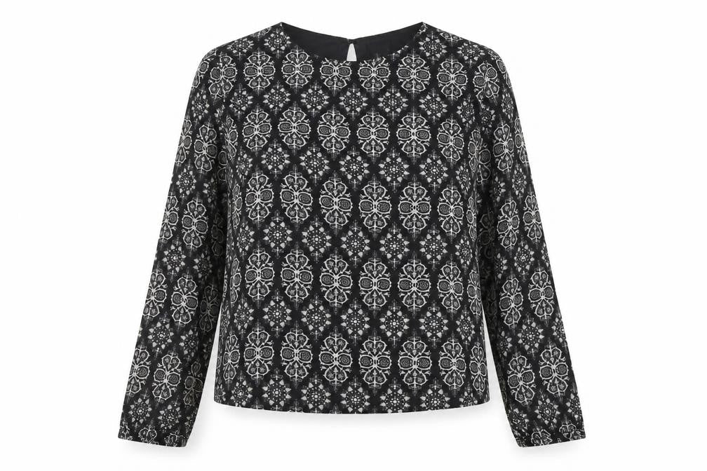 Womens UK Size 16 Poppy Lux Black Basic Blouse
