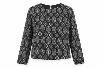 Womens UK Size 16 Poppy Lux Black Basic Blouse