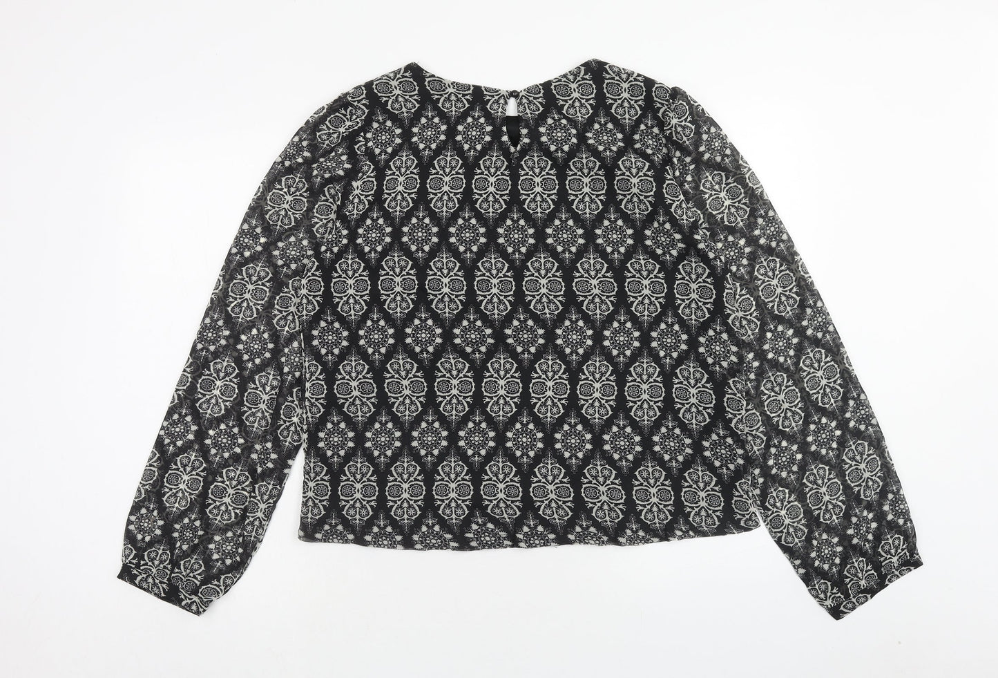 Womens UK Size 16 Poppy Lux Black Basic Blouse