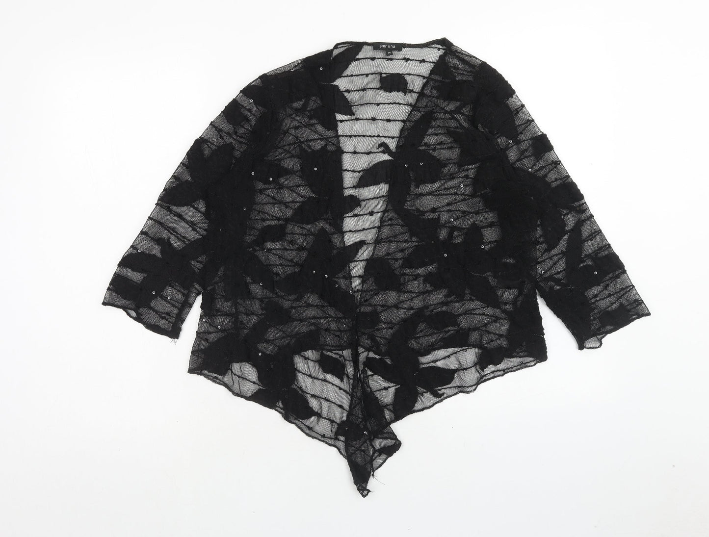 Womens UK Size 14 Per Una Black Cardigan Jumper