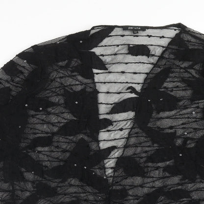 Womens UK Size 14 Per Una Black Cardigan Jumper