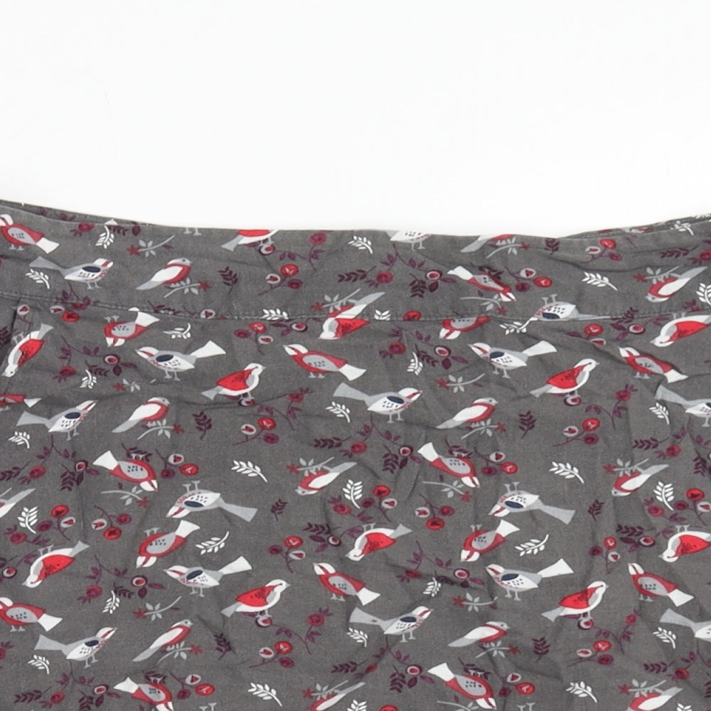 Debenhams Womens Grey Geometric Viscose Mini Skirt Size 12 Zip - Bird
