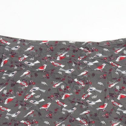 Debenhams Womens Grey Geometric Viscose Mini Skirt Size 12 Zip - Bird