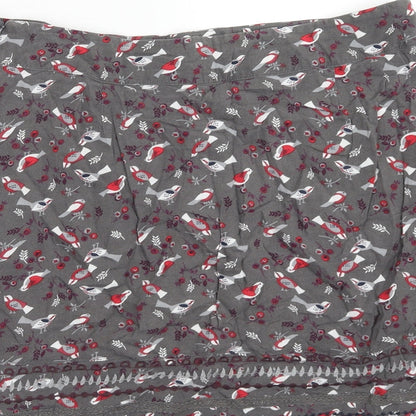 Debenhams Womens Grey Geometric Viscose Mini Skirt Size 12 Zip - Bird