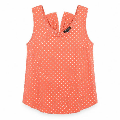 Love & Soul Womens Pink Polka Dot Polyester Basic Tank Size 10 Scoop Neck