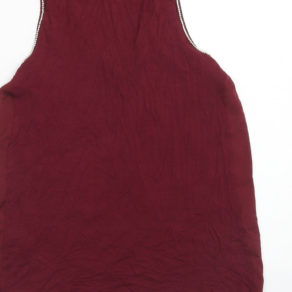 Womens UK Size 12 Warehouse Red Basic Tank