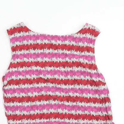 Womens UK Size 6 Topshop Multicoloured Basic Tank