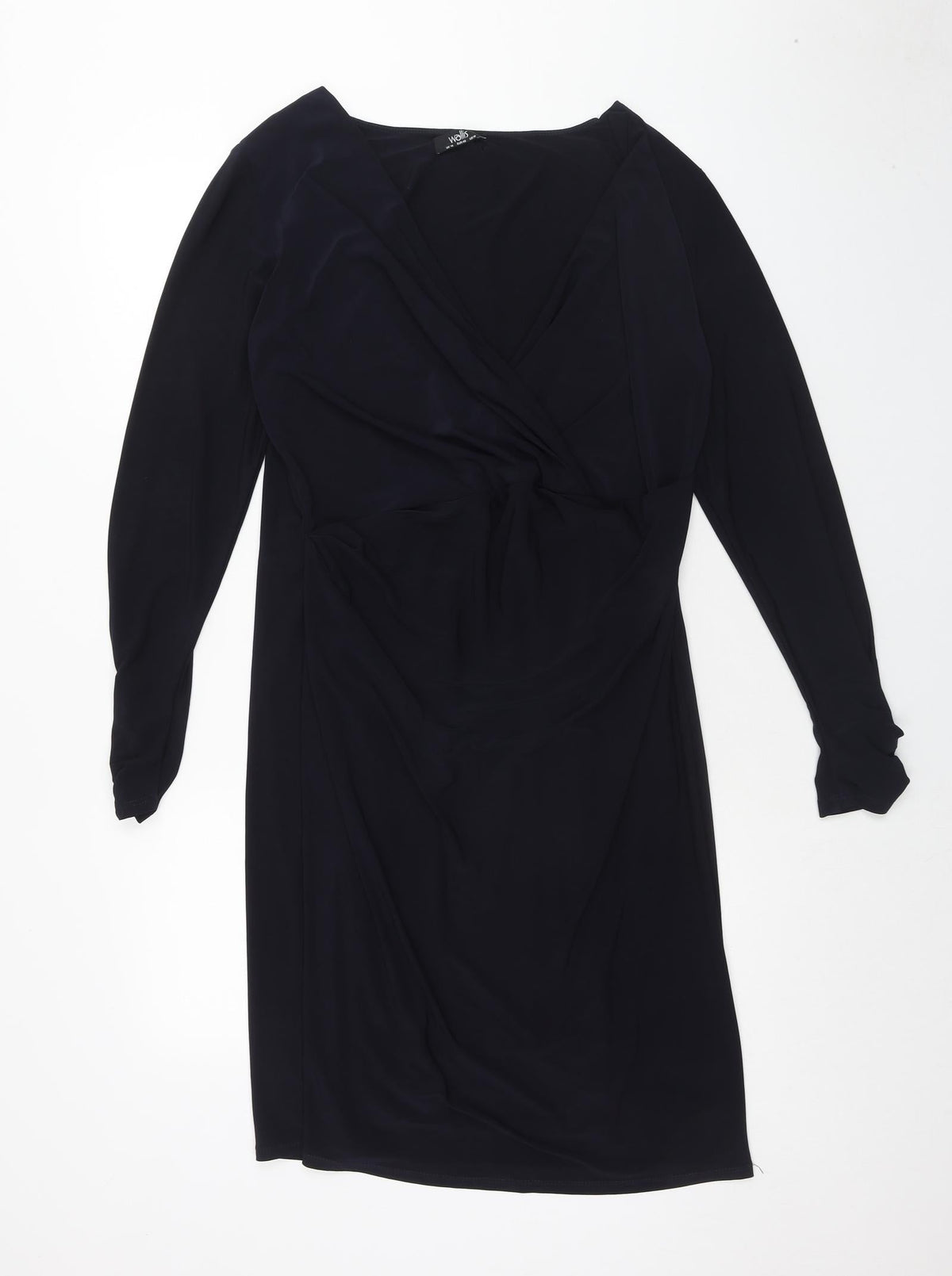 Wallis Womens Blue Polyester A-Line Size 14 V-Neck Pullover
